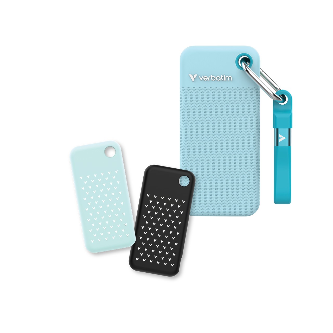 1TB SSD Portabil Verbatim Pocket, Polar Blue with 2 Rubber Sleeves (Black & Polar Blue),1000 MB/s photo 1