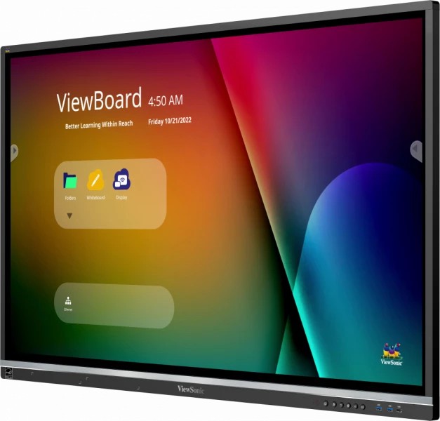 ViewSonic IFP5550-5, EDUCATION - Dual-Pen Interactivity, 55" 20 Points Ultra-Fine Touch,7H Tempered Glass (AG),3840x2160,350nits,1200:1,32GB Storage, 3GB RAM ,VGAx1,HDMI inx3,HDMI outx1,SPDIFx1,Earphonex1,USBx7(front x3, rear x4),RJ45x1,RS232x1,10Wx2 photo 3