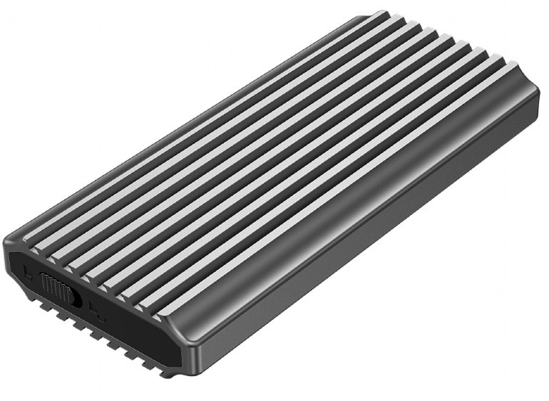 USB enclosure for M.2 NVMe drives, USB 3.1 gen 2 (10 Gbps), RGB LED backlight, aluminum, support: M.2 of 22 mm 2230, 2242, 2262, 2280, SATA and NVMe; M-, B-, M+B key, 0.20m cable USB-C/A photo 2
