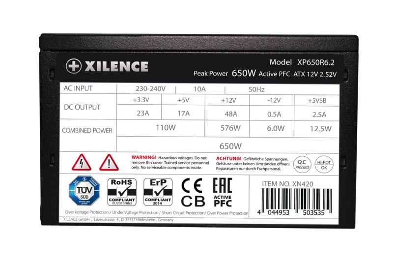 Bloc de alimentare 650W XILENCE "Performance C" Series,  XP650R6.2 (XN420) photo 5