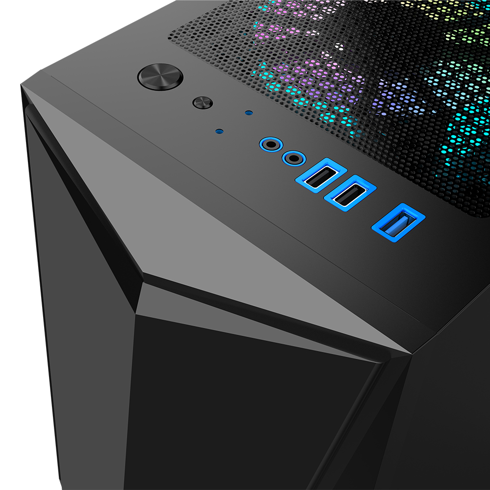Carcasa 1STPLAYER DK-3 / w/oPSU / Side-Window / 3x120mm / ATX / Black photo 3