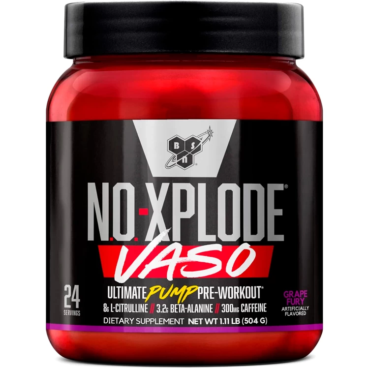 Предтренировочный комплекс BSN No xplode Vaso ultimate pump pre-workout Grape Fury 1.11lb