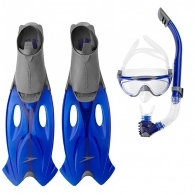 Set: masca,laba,tub p/u inot Speedo GLIDE MASK SNORKEL FIN SET AU GREY/BLUE