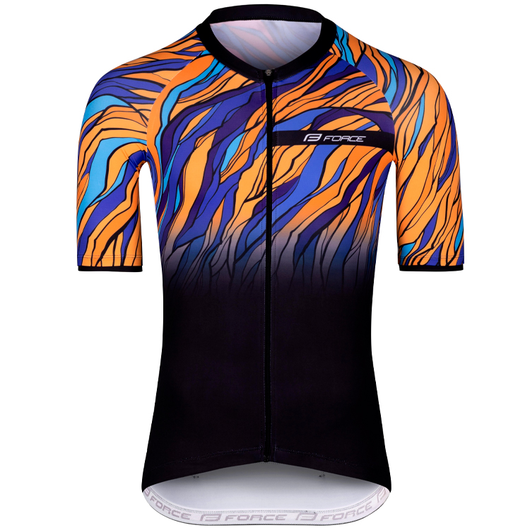 Велофутболка Force F LIFE short sl/Черный/Синий/Оранжевый photo 2