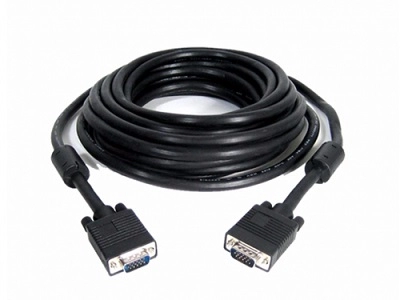 Cable VGA - 15m - Cablexpert CC-PPVGA-15M-B, 15 m, Premium VGA HD15M/HD15M dual-shielded w/2*ferrite core, Black