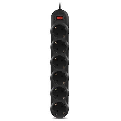 Surge Protector SVEN SF-06L, 6 Sockets, 5m, Black photo 1