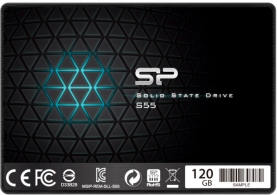 2.5" SSD 120GB  Silicon Power  Slim S55, SATAIII, SeqReads: 550 MB/s, SeqWrites: 420 MB/s, Controller Phison PS3110-S10, MTBF 1.0mln, SLC Cache, BBM, SP Toolbox, 7mm, 3D NAND TLC thumbnav 1