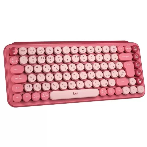 Tastatura Bluetooth Mecanica Logitech POP Keys Emoji Keys / Heartbreaker rose
