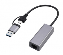USB 3.1 + USB Type-C /  2.5G Gigabit Ethernet Adapter  / Gembird A-USB3AC-LAN2G-01 thumbnav 1
