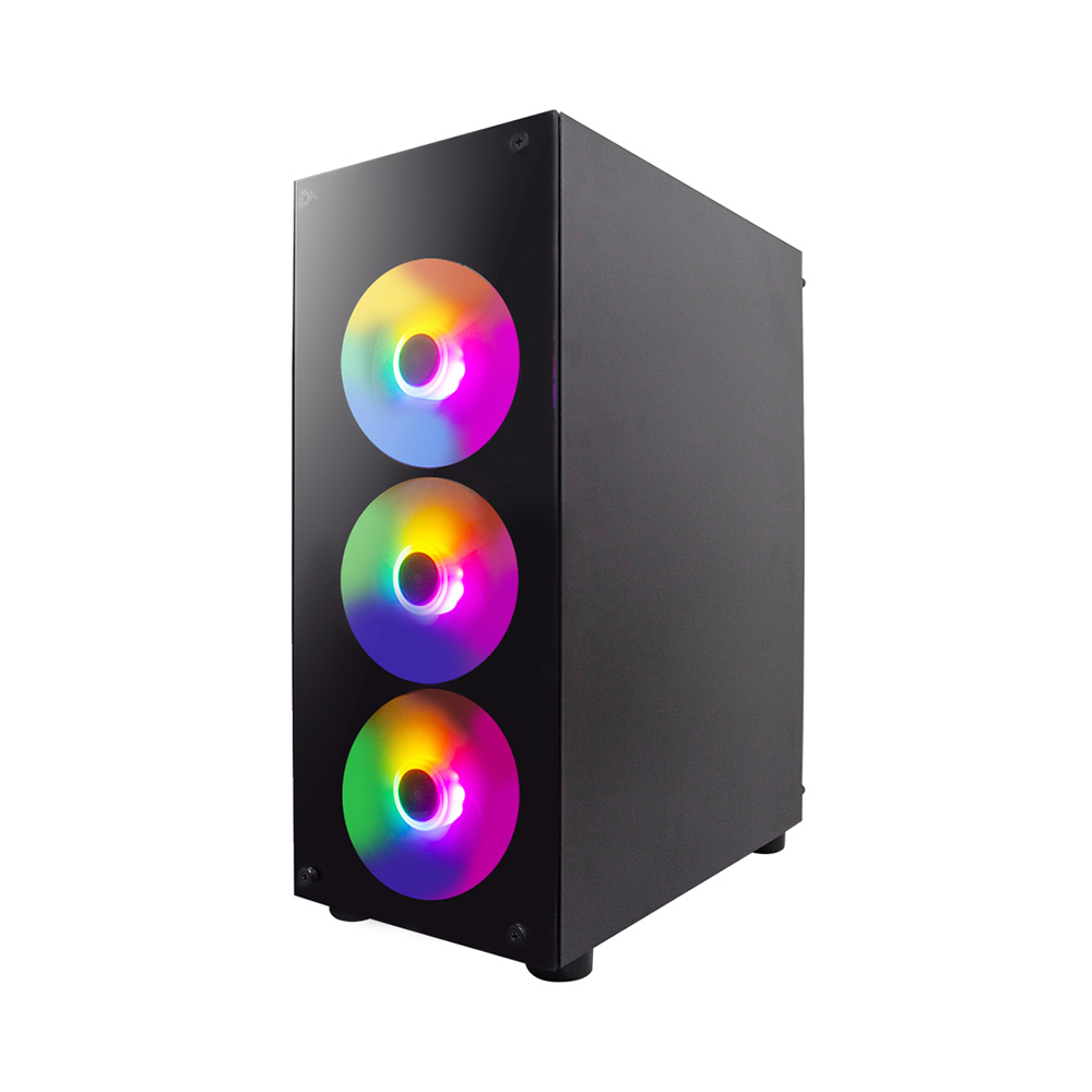 Игровой Корпус 1STPLAYER Fire Dancing V3-B / w/oPSU / Side-Window / 4x120mm / ATX / Black photo 1