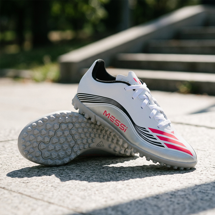 Ghete pentu fotbal Adidas F50 MESSI CLUB TF J pt Barbati / 31.5 / Alb photo 7