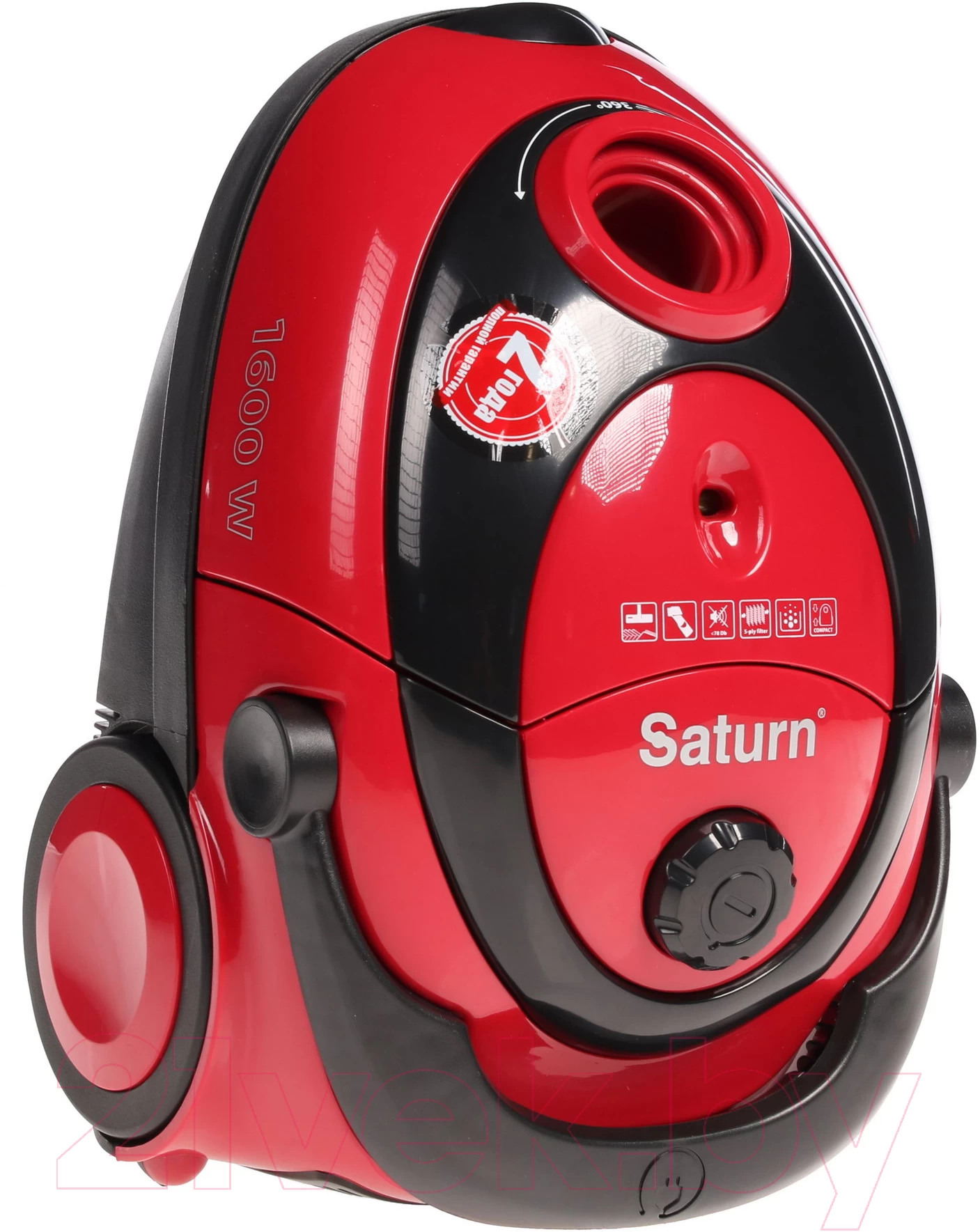 Aspirator cu sac Saturn ST-VC0253, 1600 W, 74 dB, Rosu