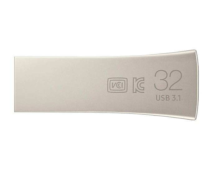 32GB USB3.1 Samsung Bar Plus, Silver, Durable zinc alloy, Metal casing is shock / water / X-Ray resistant (Read 200 MByte/s, Write 50 MByte/s) photo 2