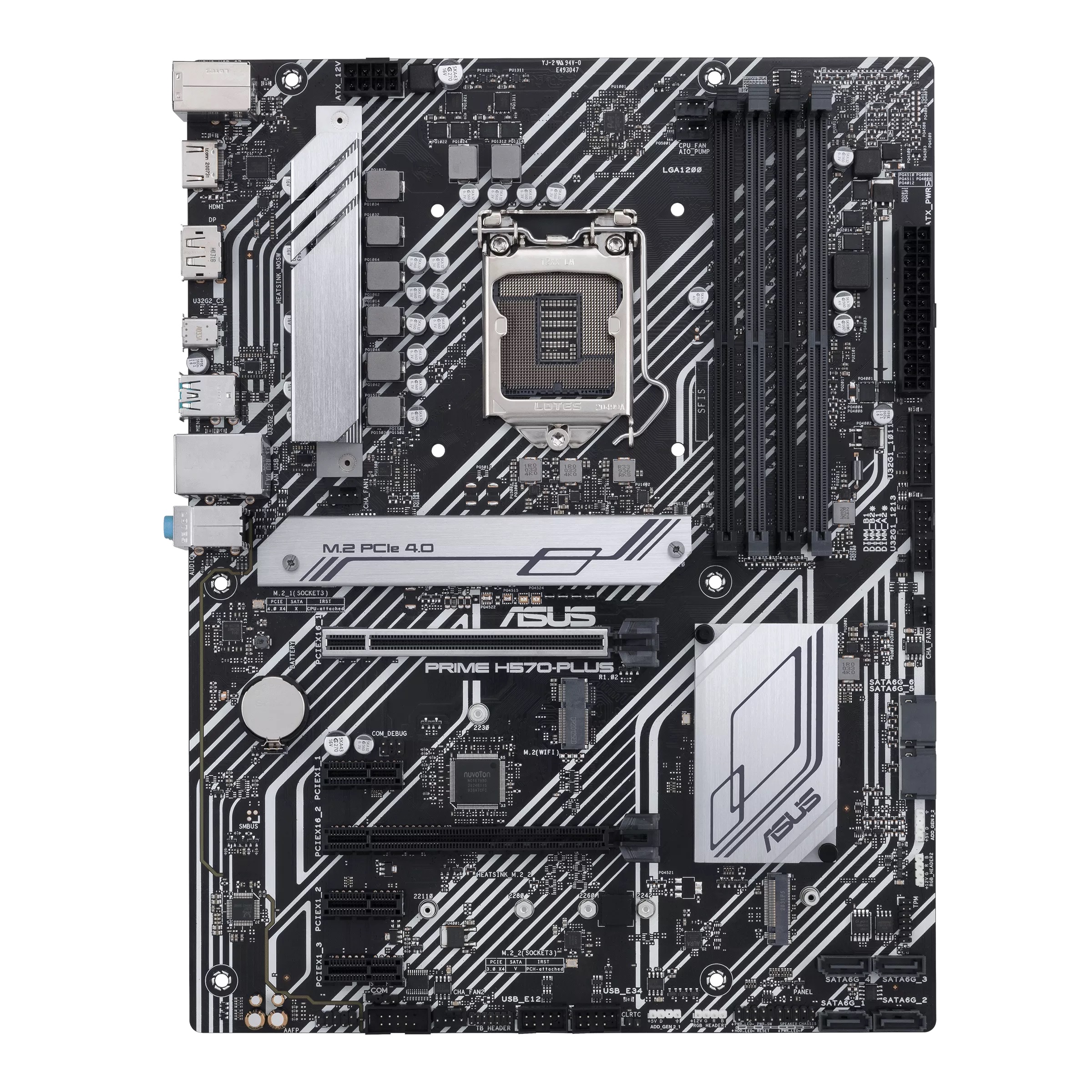ASUS PRIME H570-PLUS, Socket 1200, Intel® H570 (11/10th Gen CPU), Dual 4xDDR4-4600, HDMI, DP, CPU Intel graphics, 2xPCIe X16 4.0, 6xSATA3, 3xPCIex1, RAID, 2xM.2 4.0, 1xM.2E-key, ALC887 7.1, 1GbE LAN, 1xUSB-C Gen2, 2xUSB3.2 Gen2, 4xUSB3.2, Aura Sync RGB, 5 photo 1