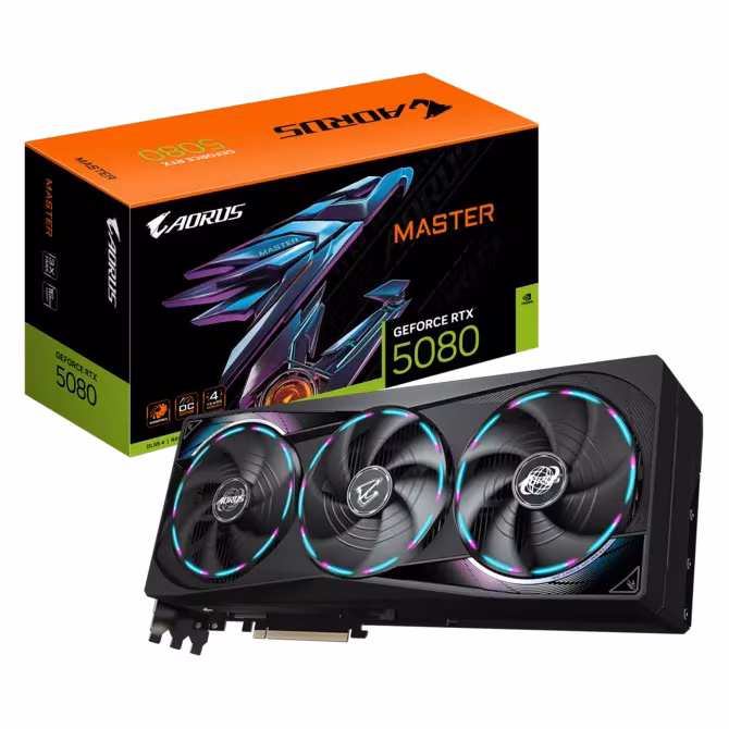 Видеокарта Gigabyte AORUS GeForce RTX 5080 MASTER 16G/ 16GB / GDDR7 / 256bit