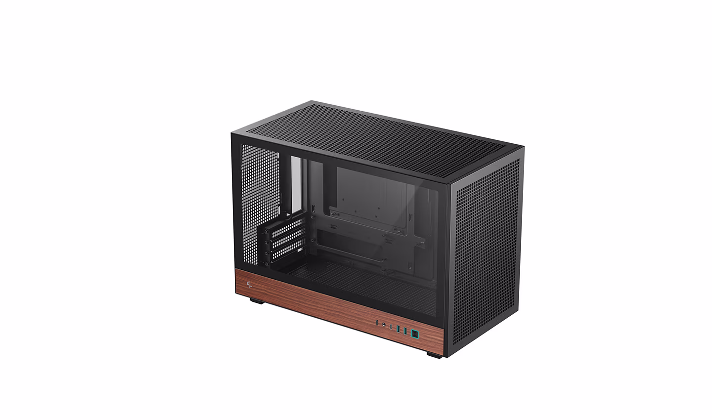 Carcasa DEEPCOOL CH260 WOOD / w/oPSU / Side-Window / mATX