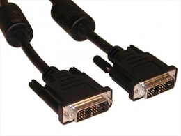 Cable DVI - 3m - Brackton ”Basic” DVI-SKB-0300.B, 3 m, DVI-D cable 24+1, dual-link, m/m, double-shielded, plastic plugs, golden contacts, dust caps thumbnav 1