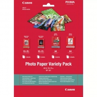 Paper Canon Variety Pack VP-101, A4 (210x297mm) & 4"x6" (102x152mm), Set: Matte MP-101-1pcs (A4 of 5 sheets) & Glossy GP-501-1pcs (A4 of 5 sheets) & High-Gloss PP-201 - 1pcs (10x15cm of 5 sheets) & Semi-Gloss SG-201-1pcs (10x15cm of 5 sheets) thumbnav 1