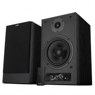 SVEN MC-30 Black,  2.0 / 2x100W RMS, D-CLASS AMPLIFIER WITH DSP, remote control, dimensions 225x255x355 mm, black, wooden. thumbnav 1