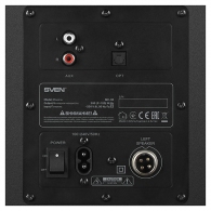 SVEN MC-30 Black,  2.0 / 2x100W RMS, D-CLASS AMPLIFIER WITH DSP, remote control, dimensions 225x255x355 mm, black, wooden. thumbnav 5