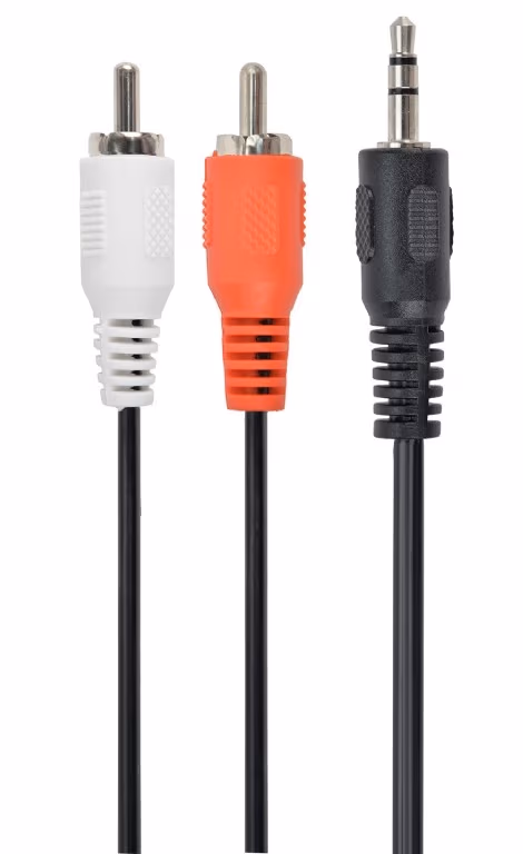 Audio cable 3.5mm-RCA - 1.5m - Cablexpert CCA-458, 3.5 mm stereo to RCA plug cable, 1.5 m