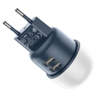 Зарядное устройство Sparkle Dual Port Night light  HOCO C87A / 2 x USB / Black thumbnav 2