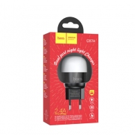Зарядное устройство Sparkle Dual Port Night light  HOCO C87A / 2 x USB / Black thumbnav 4
