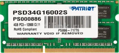 Оперативная память PATRIOT Signature Line DDR3L-1600 SODIMM 4GB photo 1