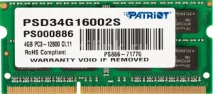 Оперативная память PATRIOT Signature Line DDR3L-1600 SODIMM 4GB thumbnav 1