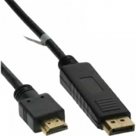 Cable DP-HDMI - 3m - Brackton DP4-HD6-0300.B, 3 m, DisplayPort 20 pin to HDMI 19 pin m/m, IC-chip for 100% transmission, 4K 60Hz 4:4:4, 3840x2160, 18Gbit/s, HDR10, HDCP 2.2/1.4, 3D, bulk packing thumbnav 1