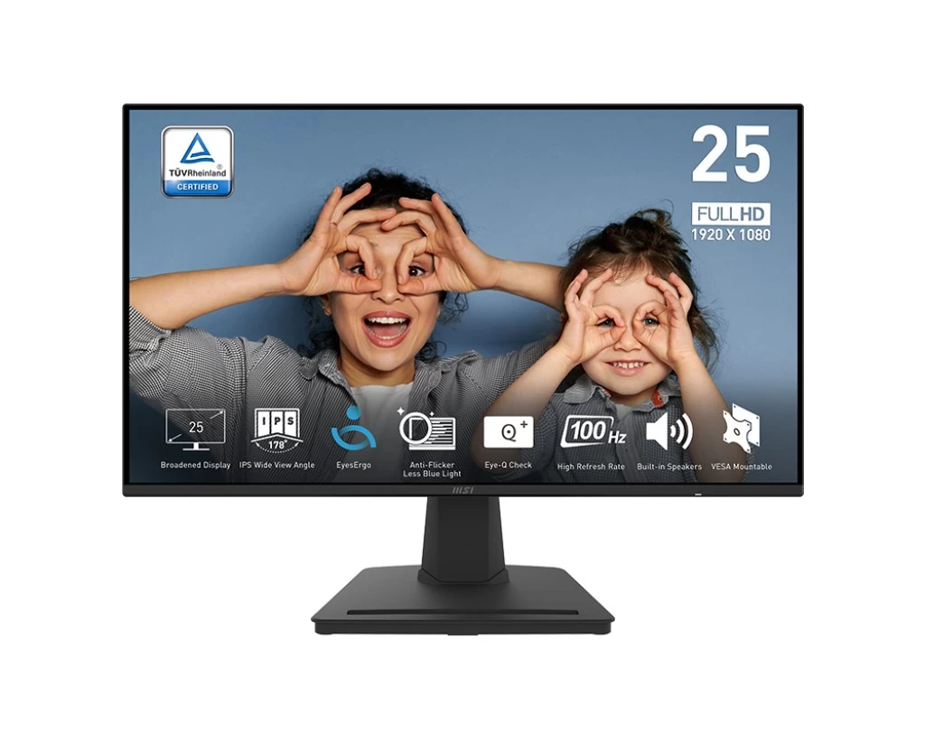 24.5” Monitor MSI PRO MP252/ 1ms/ 100Hz/ Black