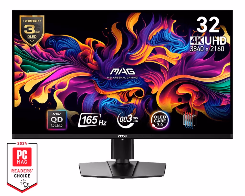 31.5” Игровой Монитор MSI MAG 321UP QD-OLED/ UHD/ 0.03ms/ 165Hz/ Black 