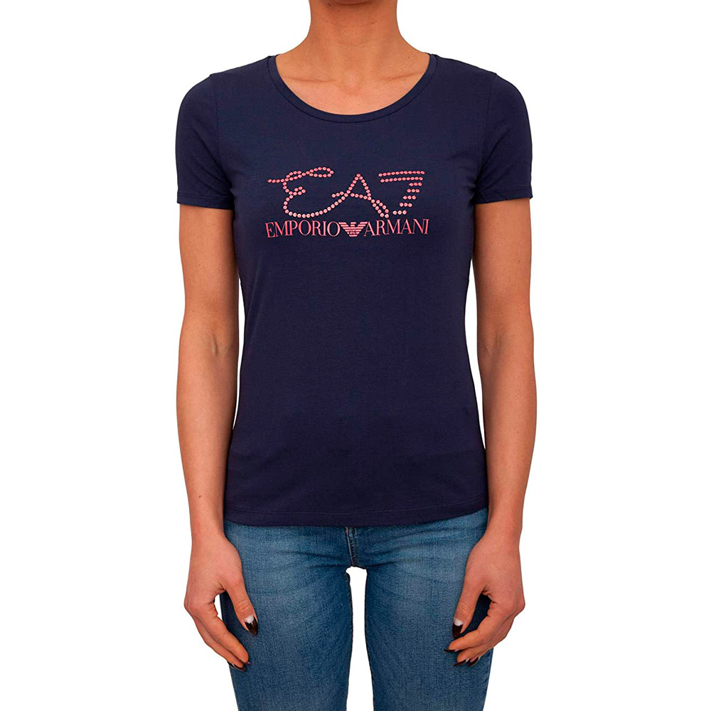 EA7 EMPORIO ARMANI JERSEY T-SHIRT L Albastru Femei photo 2