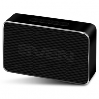 SVEN PS-85 Black, Bluetooth Portable Speaker, 5W RMS, FM tuner, USB & microSD, TWS, built-in lithium battery -600 mAh, ALUMINIUM CASE, black thumbnav 1