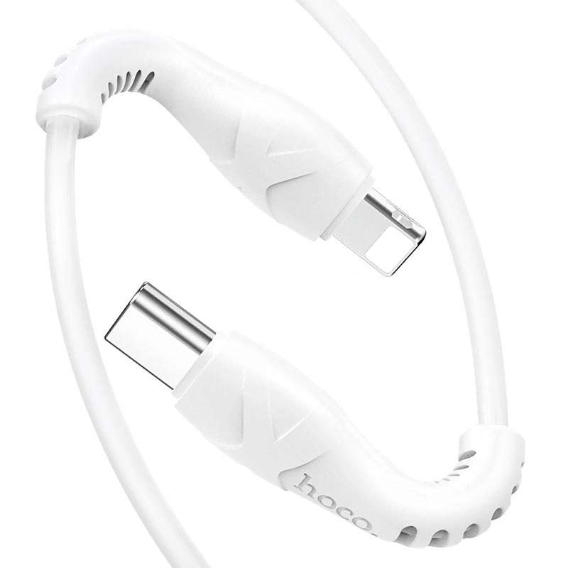 Cable  USB-C to Lightning HOCO “X55 Trendy”,  1m,  White, PD20W Fast Charge, up to 3A, Charging Data Cable, Outer material: PVC