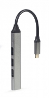 USB Hub Gembird UHB-CM-U3P1U2P3-02, USB Type-C 4-port USB hub (USB3 x 1 port, USB2 x 3 ports), silver thumbnav 2