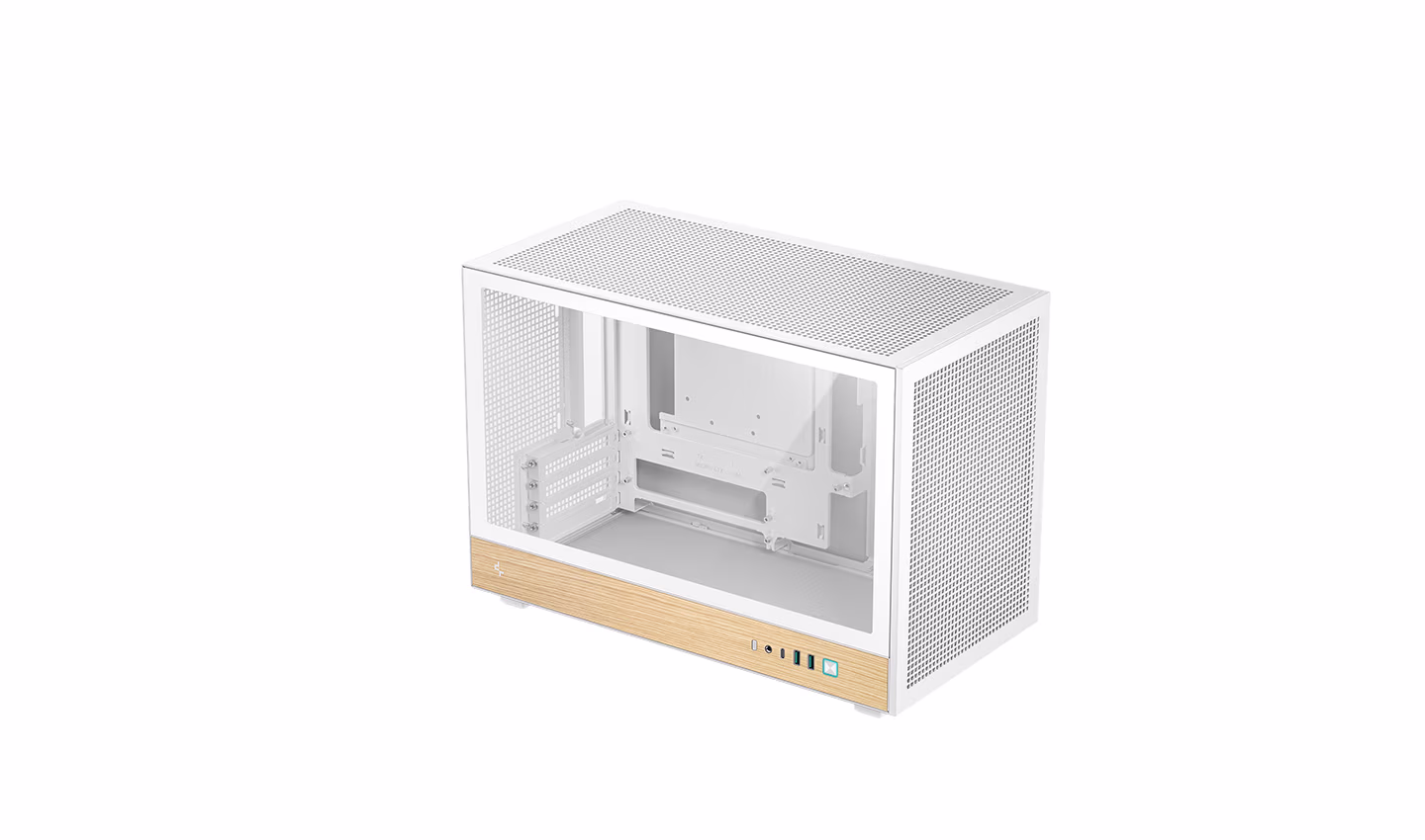 Carcasa DEEPCOOL CH260 WOOD WH / w/oPSU / Side-Window / mATX
