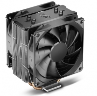 DEEPCOOL Cooler  "GAMMAXX 400 EX", Intel Socket LGA1700/1200/1151/1150/1155 & AM5/AM4/AM3/FM2, up to 180W, 2x TF120 PWM fans:120х120х25mm, 500~1500rpm, <27.6dBA, 52 CFM, 4-pin PWM, Hydro Bearing, 4x 6mm Cooper Heatpipes direct contact, Black thumbnav 1