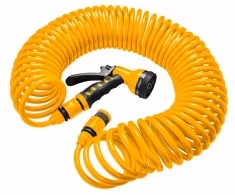 Furtun spiralat 15m p/u gradina cu pistol de stropit 8 functii Tolsen