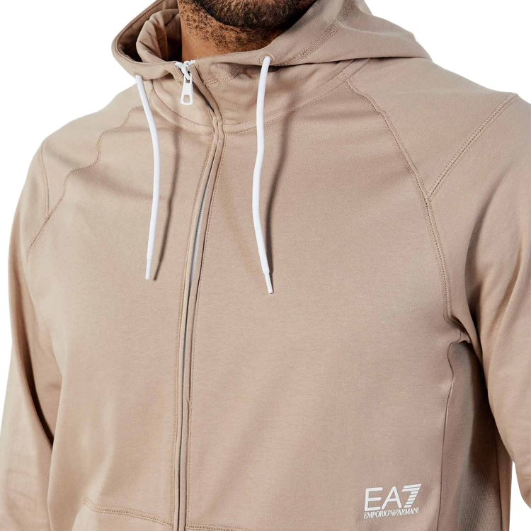 Hanorac pt bărbați EA7 EMPORIO ARMANI TRAIN CORE ID M HOODIE FZ LIGH S Bej photo 2