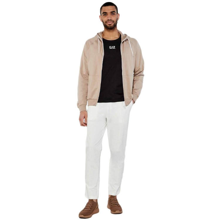 Hanorac pt bărbați EA7 EMPORIO ARMANI TRAIN CORE ID M HOODIE FZ LIGH S Bej photo 3