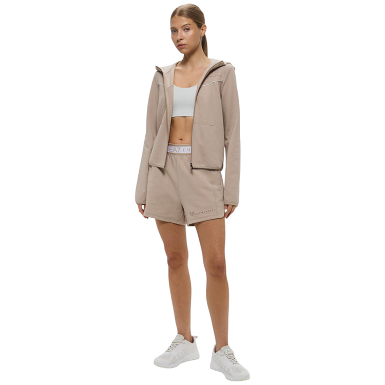 Hanorac EA7 EMPORIO ARMANI NATURAL VENTUS7 W HOODIE FZ XS Bej Femei photo 3