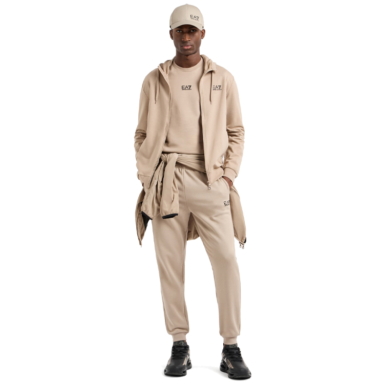 Hanorac pt bărbați EA7 EMPORIO ARMANI TRAIN CORE ID M HOODIE FZ COFT XL Bej photo 4