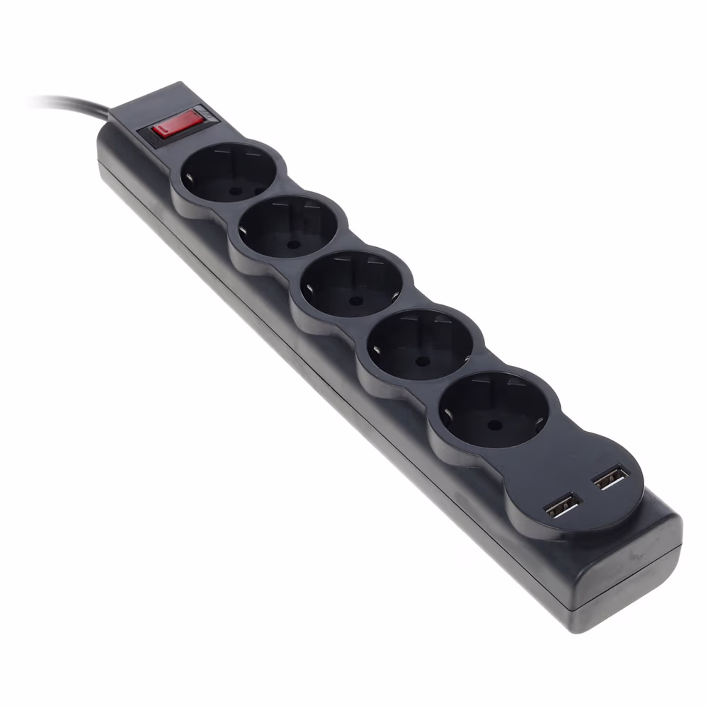 Сетевой фильтр Defender DFS755 5m, 2xUSB, 2.1A 