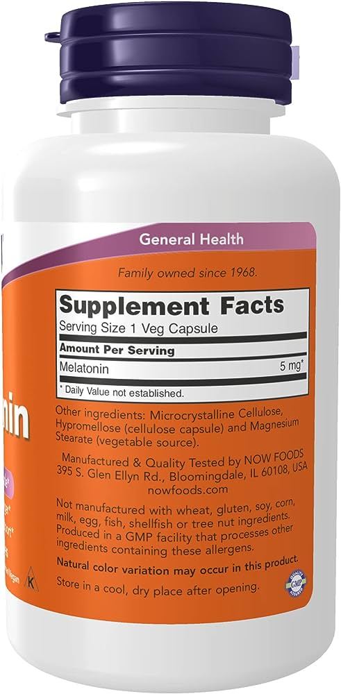 Vitamine Now Foods MELATONIN 5mg  VCAPS   60 VCAPS photo 3
