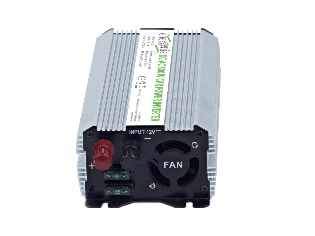 EnerGenie EG-PWC-033, 12V Car power inverter, 500W, with USB port / 5V-1A, Power output: 500 W continuous power (peak power 1000 W), Output: 230 VAC, Input: 11-15 VDC (car cigarette lighter or accumulator directly) photo 1