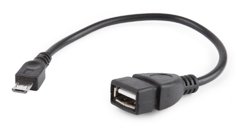 Адаптер Gembird  A-OTG-AFBM-03, USB OTG AF to Micro BM / 0.15 m / Black photo 1