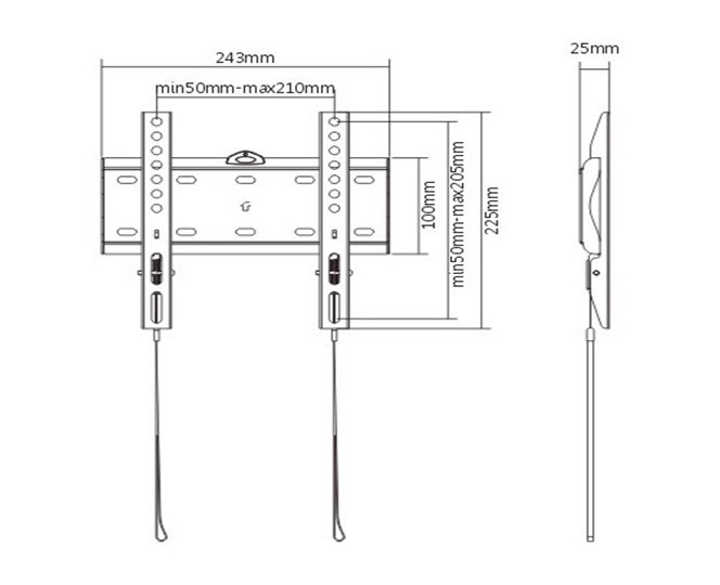 TV-Wall Mount for 23-42”- Gembird ”WM-42F-01”, Fixed, max. 30 kg, Distance TV to Wall: 24 mm, max. VESA 200 x 200, Black photo 2