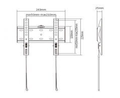 TV-Wall Mount for 23-42”- Gembird ”WM-42F-01”, Fixed, max. 30 kg, Distance TV to Wall: 24 mm, max. VESA 200 x 200, Black thumbnav 2