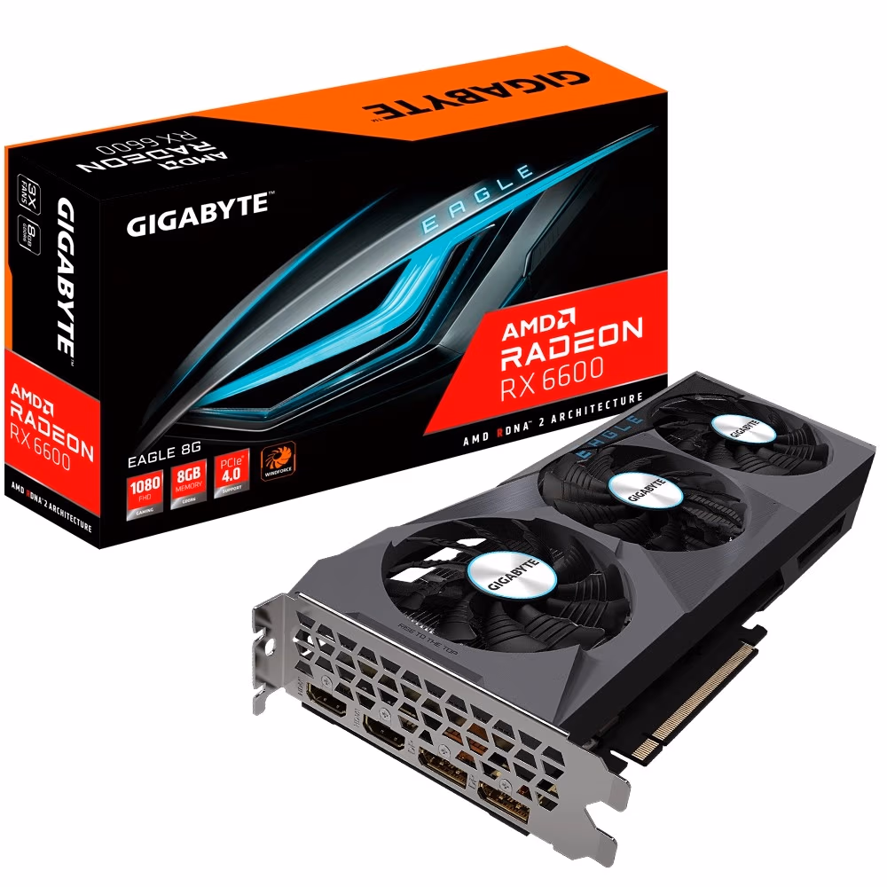Видеокарта GIGABYTE Radeon RX 6600 EAGLE/ 8GB / GDDR6 / 128Bit